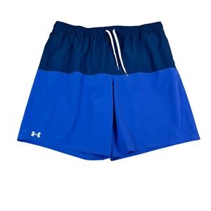 Under Armour Mens 3XLT Swim Trunks Blue Colorblock Mesh Lined Board Shorts Tall